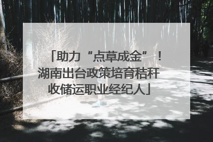 助力“点草成金”！湖南出台政策培育秸秆收储运职业经纪人