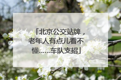 北京公交站牌，老年人有点儿看不懂……车队支招