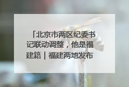 北京市两区纪委书记联动调整，他是福建籍｜福建两地发布一批人事消息