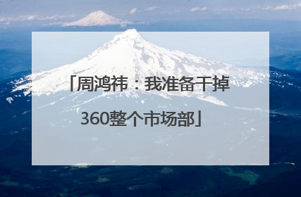 周鸿祎：我准备干掉360整个市场部