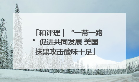 和评理|“一带一路”促进共同发展 美国抹黑攻击酸味十足