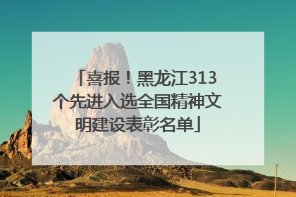 喜报！黑龙江313个先进入选全国精神文明建设表彰名单