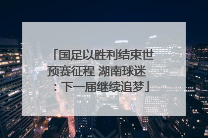 国足以胜利结束世预赛征程 湖南球迷：下一届继续追梦