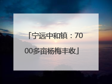 宁远中和镇：7000多亩杨梅丰收