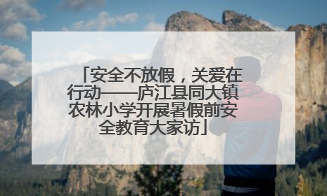 安全不放假，关爱在行动——庐江县同大镇农林小学开展暑假前安全教育大家访
