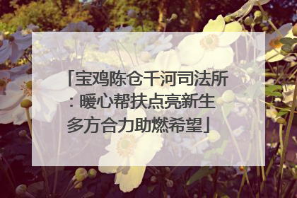 宝鸡陈仓千河司法所：暖心帮扶点亮新生 多方合力助燃希望