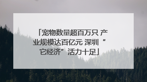 宠物数量超百万只 产业规模达百亿元 深圳“它经济”活力十足