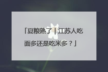 夏粮熟了｜江苏人吃面多还是吃米多？