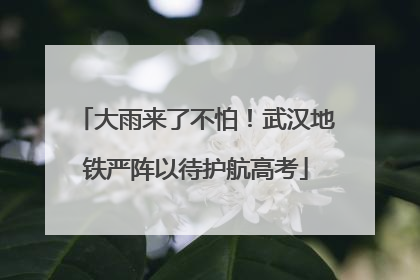 大雨来了不怕！武汉地铁严阵以待护航高考