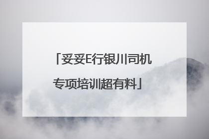 妥妥E行银川司机专项培训超有料