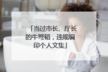 当过市长、厅长的牛弩韬，违规编印个人文集