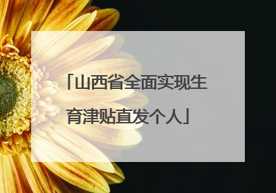 山西省全面实现生育津贴直发个人