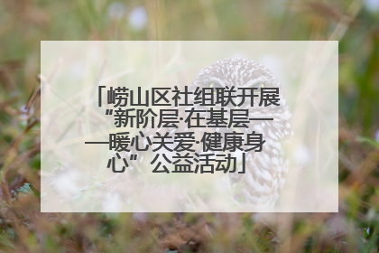 崂山区社组联开展“新阶层·在基层——暖心关爱·健康身心”公益活动