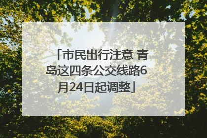 市民出行注意 青岛这四条公交线路6月24日起调整