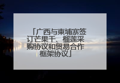 广西与柬埔寨签订芒果干、榴莲采购协议和贸易合作框架协议