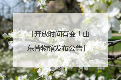 开放时间有变！山东博物馆发布公告