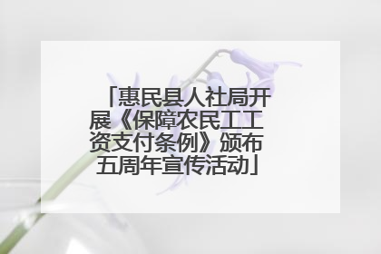 惠民县人社局开展《保障农民工工资支付条例》颁布五周年宣传活动