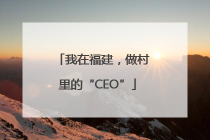 我在福建，做村里的“CEO”