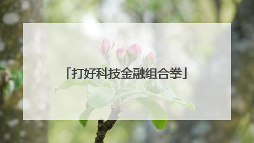 打好科技金融组合拳