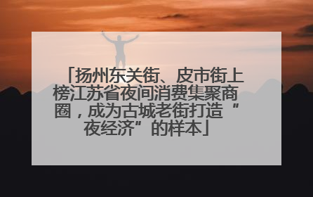 扬州东关街、皮市街上榜江苏省夜间消费集聚商圈，成为古城老街打造“夜经济”的样本