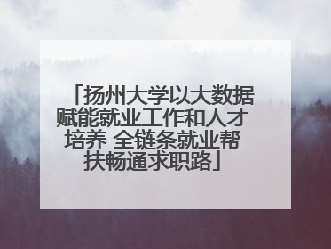 扬州大学以大数据赋能就业工作和人才培养 全链条就业帮扶畅通求职路
