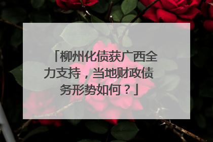 柳州化债获广西全力支持，当地财政债务形势如何？