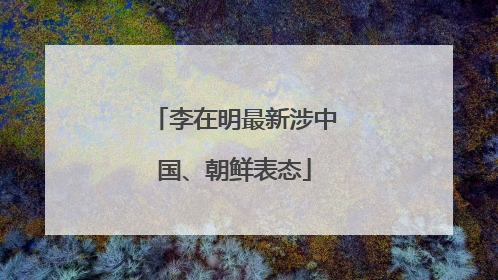 李在明最新涉中国、朝鲜表态