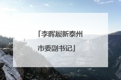 李晖履新泰州市委副书记
