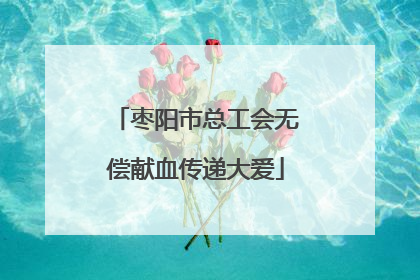 枣阳市总工会无偿献血传递大爱