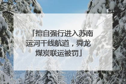 擅自强行进入苏南运河干线航道，舜龙煤炭联运被罚
