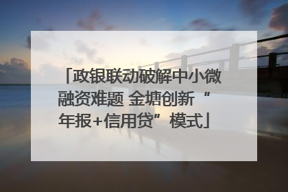 政银联动破解中小微融资难题 金塘创新“年报+信用贷”模式