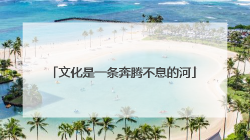 文化是一条奔腾不息的河