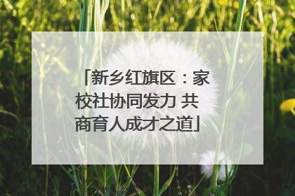 新乡红旗区：家校社协同发力 共商育人成才之道