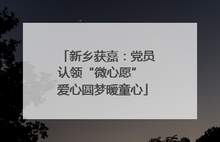 新乡获嘉：党员认领“微心愿” 爱心圆梦暖童心