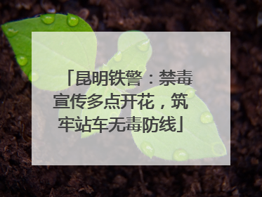 昆明铁警：禁毒宣传多点开花，筑牢站车无毒防线