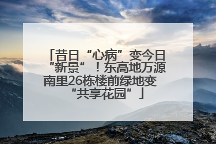 昔日“心病”变今日“新景”！东高地万源南里26栋楼前绿地变“共享花园”