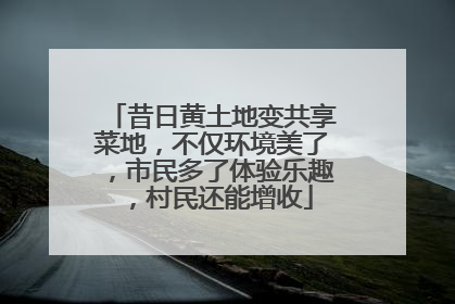昔日黄土地变共享菜地，不仅环境美了，市民多了体验乐趣，村民还能增收
