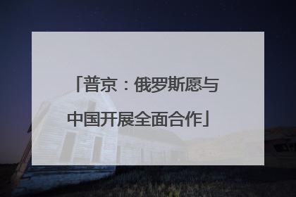 普京：俄罗斯愿与中国开展全面合作