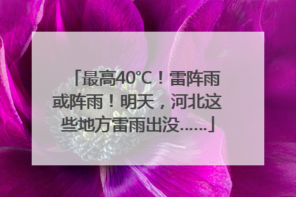 最高40℃！雷阵雨或阵雨！明天，河北这些地方雷雨出没……