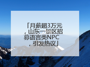 月薪超3万元，山东一景区招募语言类NPC，引发热议