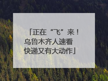 正在“飞”来！乌鲁木齐人速看 快递又有大动作