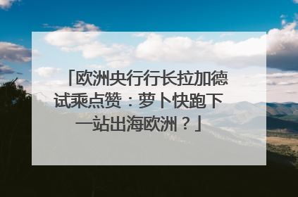 欧洲央行行长拉加德试乘点赞：萝卜快跑下一站出海欧洲？