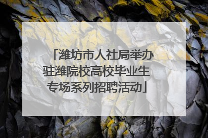 潍坊市人社局举办驻潍院校高校毕业生专场系列招聘活动