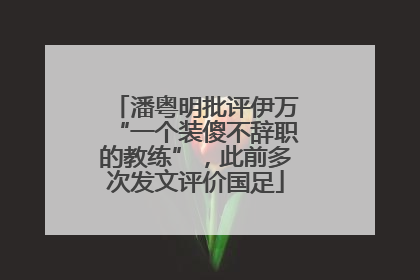潘粤明批评伊万“一个装傻不辞职的教练”，此前多次发文评价国足