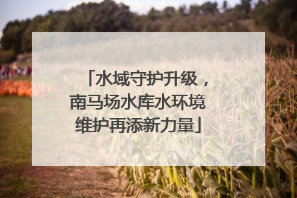 水域守护升级，南马场水库水环境维护再添新力量