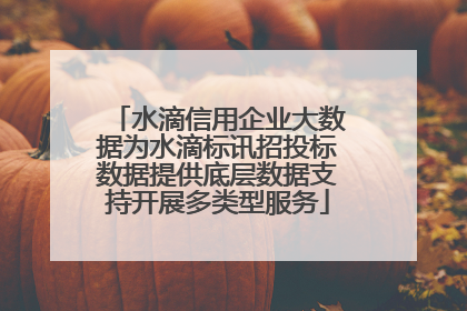 水滴信用企业大数据为水滴标讯招投标数据提供底层数据支持开展多类型服务