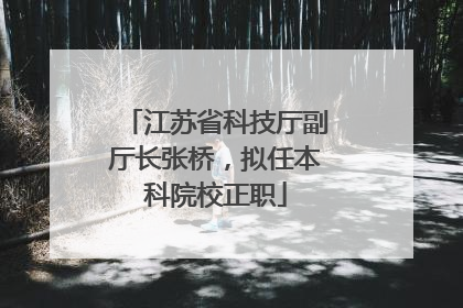 江苏省科技厅副厅长张桥，拟任本科院校正职