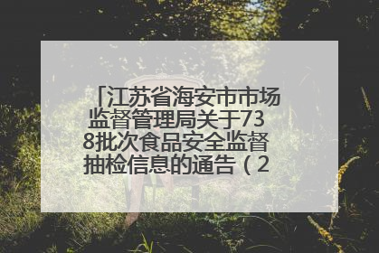 江苏省海安市市场监督管理局关于738批次食品安全监督抽检信息的通告（2025年第4期）