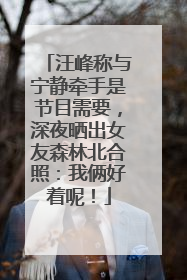 汪峰称与宁静牵手是节目需要，深夜晒出女友森林北合照：我俩好着呢！