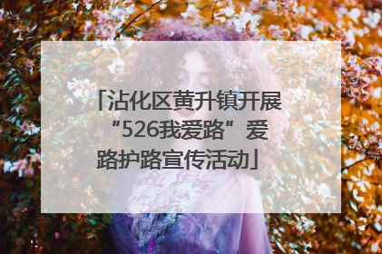 沾化区黄升镇开展“526我爱路”爱路护路宣传活动